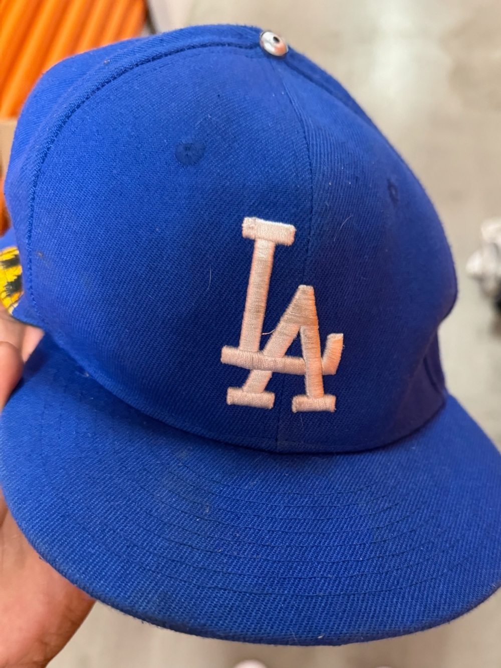 MLB Los Angeles Dodgers Royal Blue Cap with Pink LA Embroidery